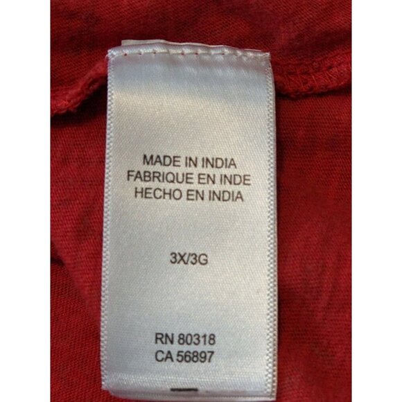 Lucky Brand T Shirt Womens Plus 3X Orange Paisley Split Back Tee Short Sleeve - Picture 7 of 8